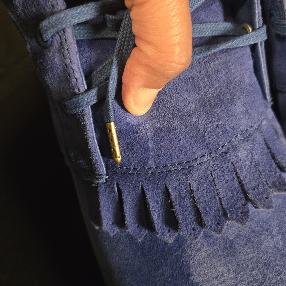 Diamond Supply Co Shoes Mens Size 13 Blue Jasper Suede Fringe Casual Sneakers - Picture 8 of 11